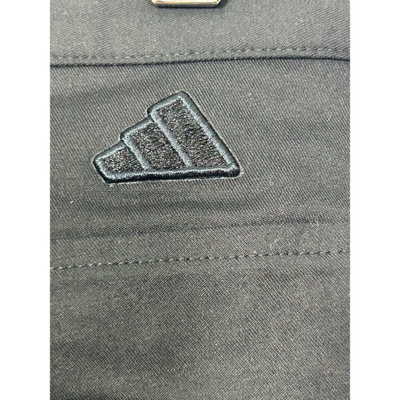 Adidas Men’s Pants Golf Trousers Black 34 x 30 Tapered 5-Pocket Logo Loops Zip - Picture 8 of 9